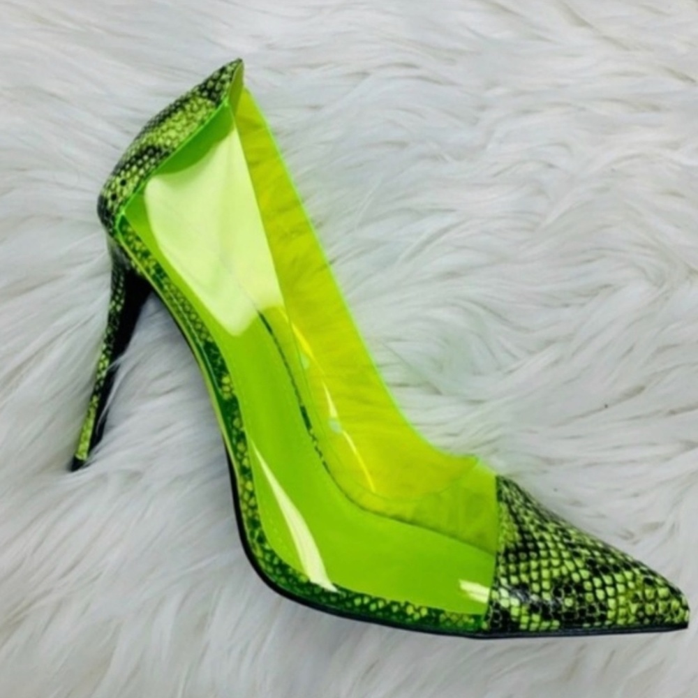 Cape Robbin Lime Snake Stiletto Heels Size 7.5